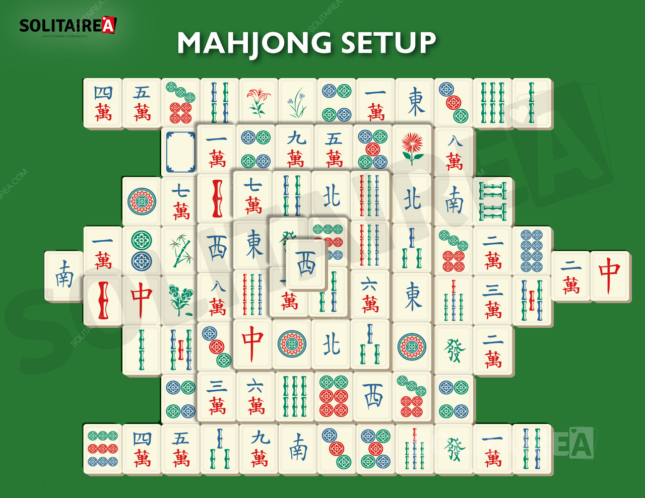 Mahjong Solitaire kurulumunun nasıl göründüğünü gösteren resim.